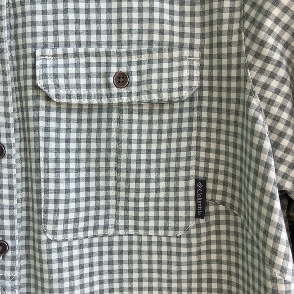 COLUMBIA Green Plaid Button-Down, Omni-Shade Sun Protection Long Sleeve W Small - Picture 11 of 13